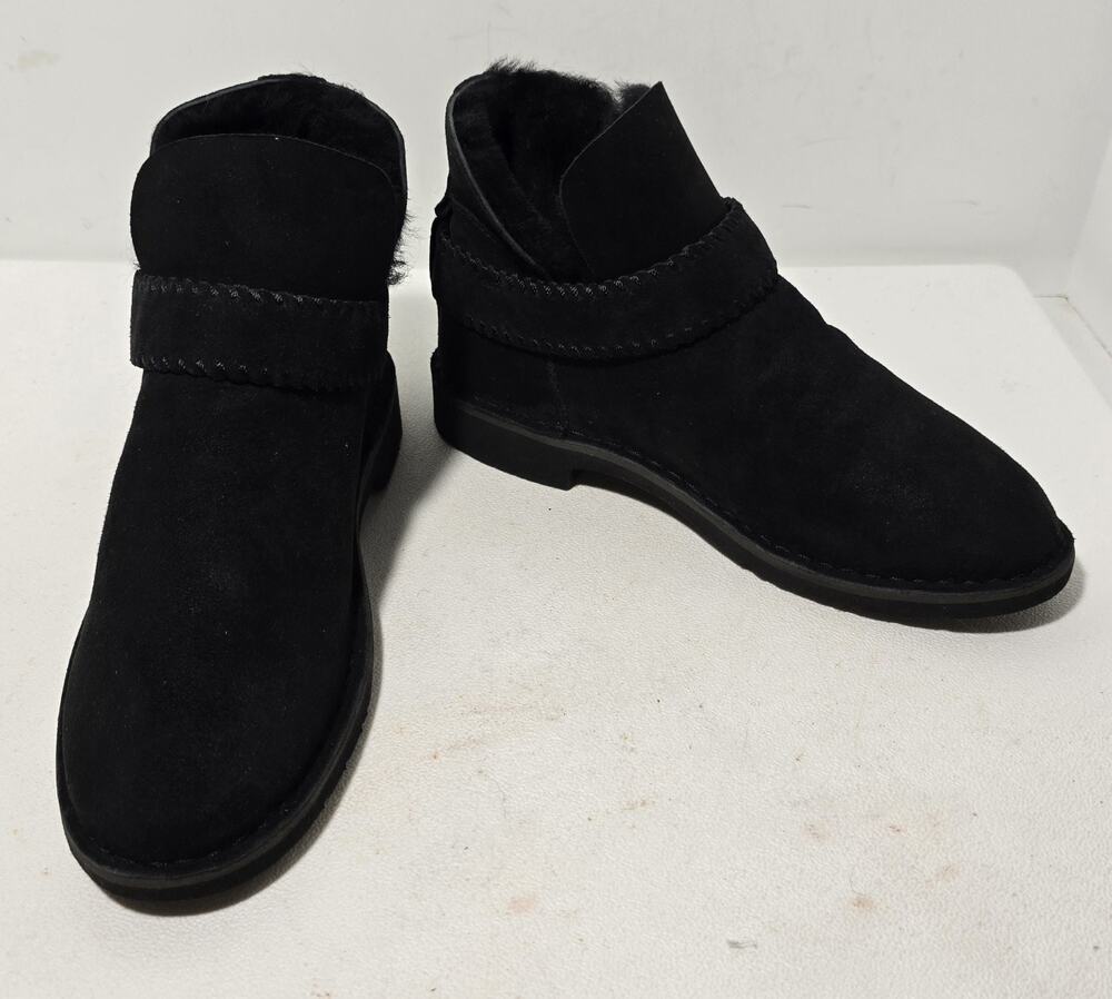 UGG Mckay Black Suede Sheepskin Ankle Boots Booties Size US 8 Womens NEW